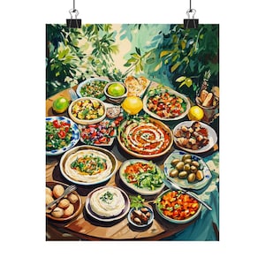 Libanesische Mezze Kunstdruck: Naher Osten, Küche Dekor