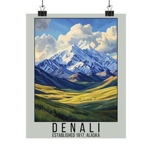 Denali National Park Watercolor Print: Alaska Mountain Landscape