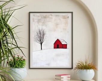 Quadro Su Tela Renditions Gallery "Albero Di Natale Fattoria" - Scena Invernale Con Fienile Rosso, 81,3 Cm, Pronta Da Appendere - 2