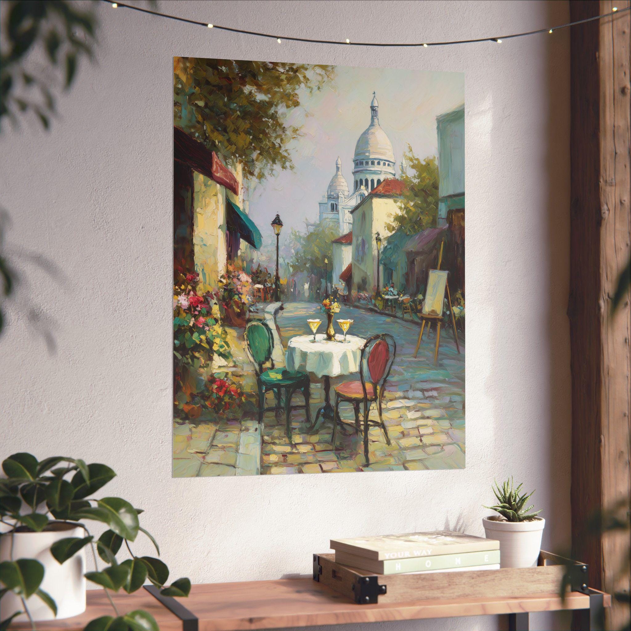 モンマルトルのカフェ版画：印象派のパリのビストロ風景 - Etsy 日本