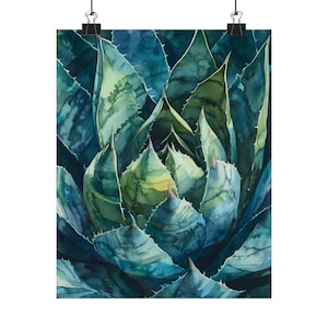 Agave Watercolor Art Print: Desert Botanical Wall Decor