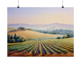 Napa Valley Vineyard Art Print: Californië wijnlandlandschap