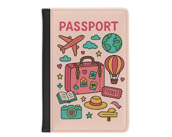 Funda para pasaporte de viaje: Cartera de viaje de piel sintética con bloqueo RFID