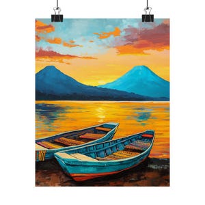 Lake Atitlan Sunrise Art Print: Guatemalan Volcano Landscape