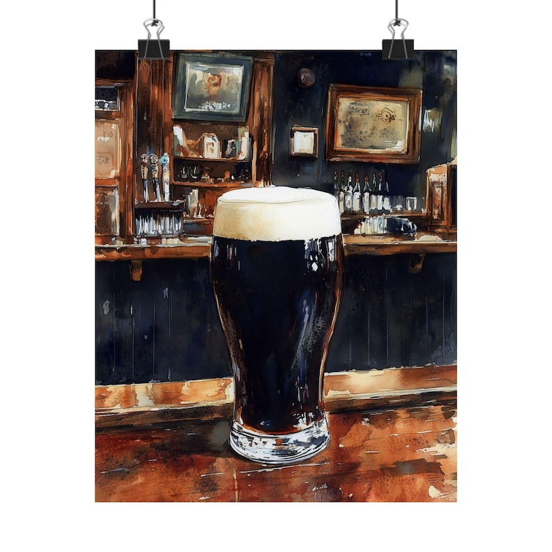 Dublin Guinness Print: Irish Pub, Pint of Stout Art image 1