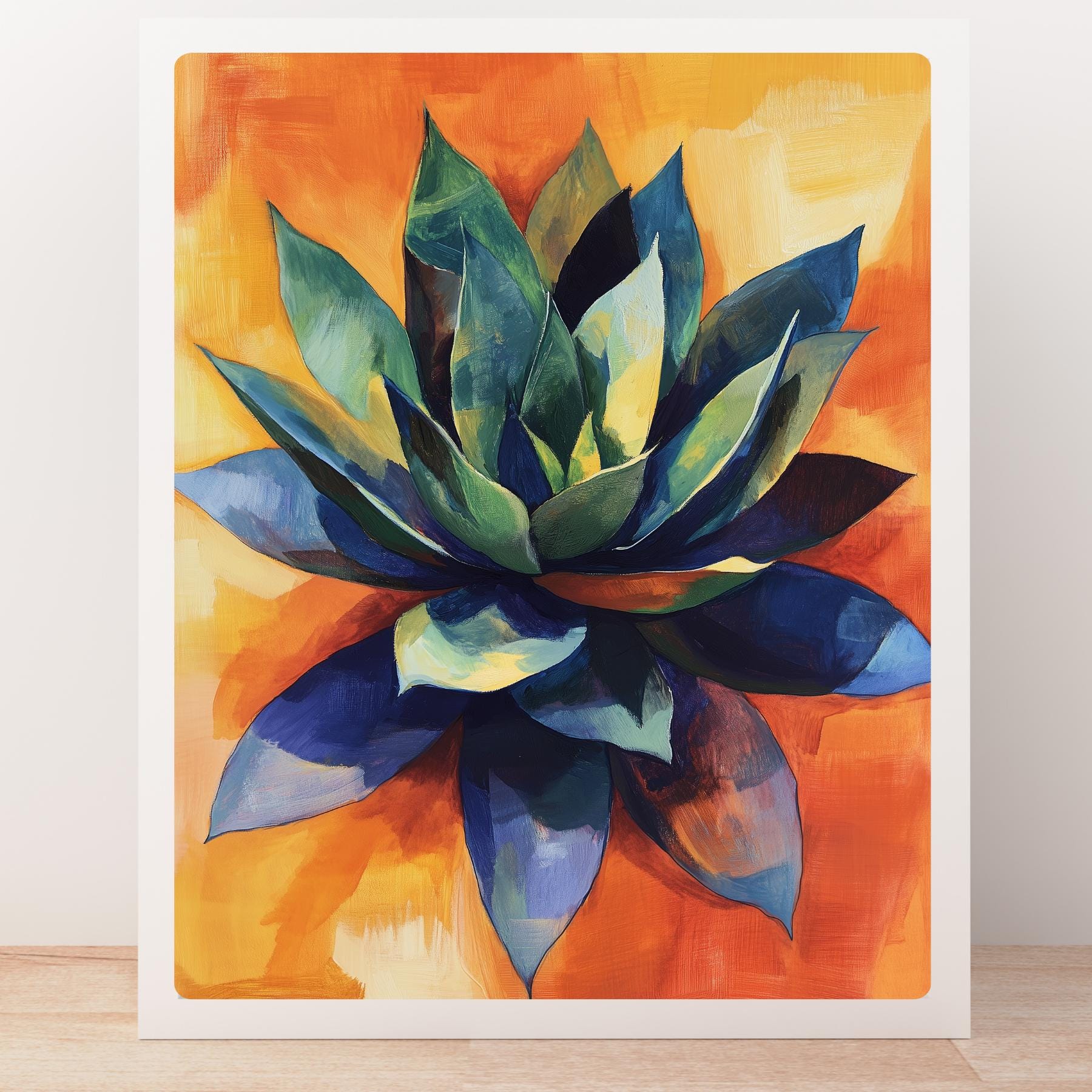 Agave Plant Oil Painting: Modern Botanical Art Print - Etsy