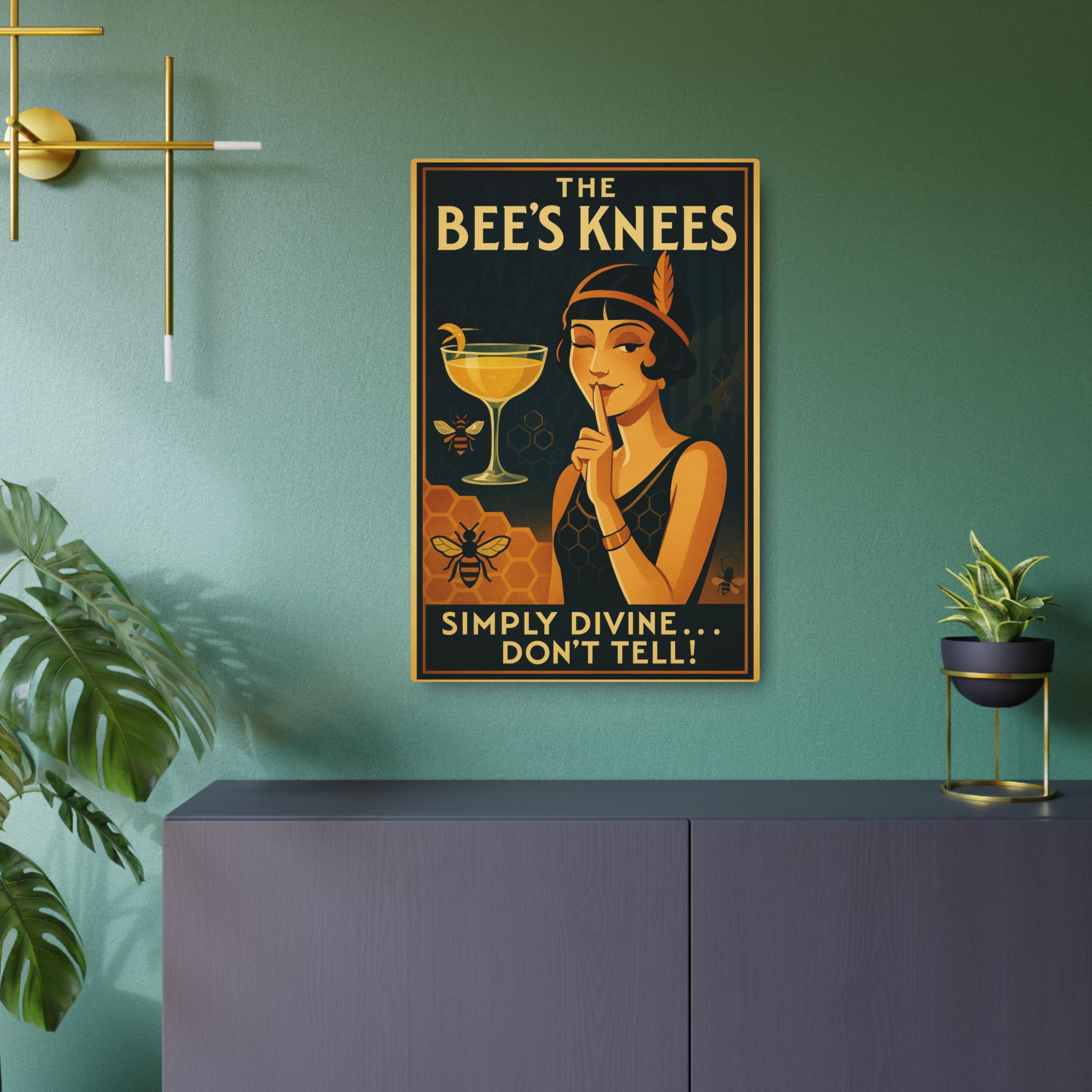 Bee's Knees Metal Art Sign: 1920s Flapper Art Deco Bar Decor - Etsy