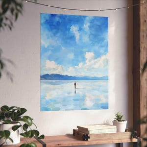 Salar de Uyuni Art Print: Minimalist Bolivia Salt Flats Landscape image 2