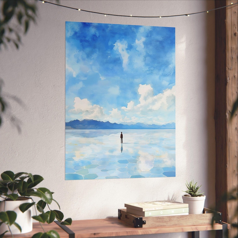 Salar de Uyuni Art Print: Minimalist Bolivia Salt Flats Landscape image 2