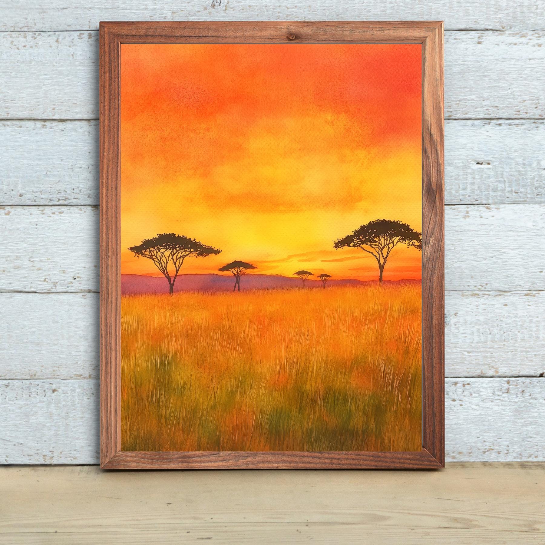 Masai Mara Sunset Print: African Savanna Landscape Art - Etsy