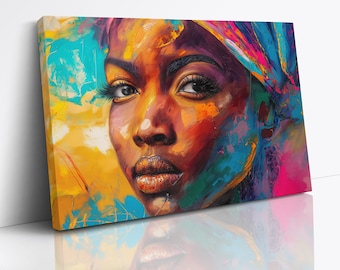 Abstract African Woman Canvas Art: Ready to Hang