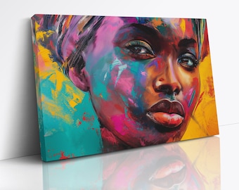 Abstract African Woman Canvas Art: Ready to Hang