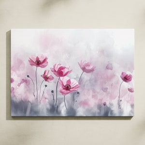 Red poppies Wall Art Painting ready to hang, landscape painting, modern wall art gift, Gift for home decor
