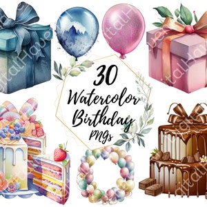 Birthday Party Clipart Set - Cake Balloons Presents Clip Art ...