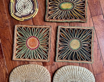 Vintage Woven Straw Trivets