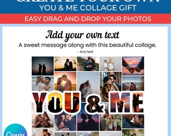 You and Me Gift Collage Template | Editable Collage for You and Me Fans Gifts | Collage for You and Me Theme|Canva Custom You and Me Collage