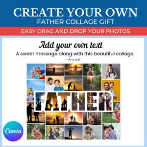 Father Gift Collage Template | Editable Collage for Father Fans Gifts | Collage for Father Team | Canva Custom Father Collage