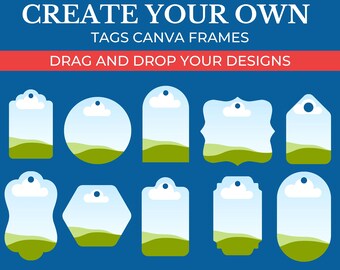 Modèles Canvas pour lot d'étiquettes | Faites glisser et déposez votre modèle | Etiquettes cadeaux