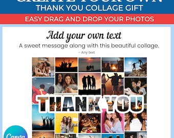 Thank You Gift Collage Template | Editable Collage for Thank You Gifts | Collage for Thank You Theme | Canva Custom Thank You Collage