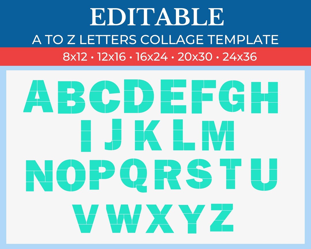 Picture Collage A to Z Letters Template | Gridart Canva | Image Collage ...