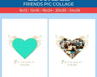 Customize Golden Hearts Picture Collage - Personalized Photo Collage | Canva Collage | Drag and Drop Photos in Canva