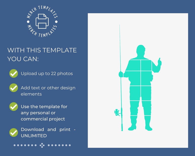 Fishing collage frame for photos canva great