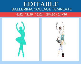 Picture Collage Ballerina Template | GridArt | Image Collage | Pic Stitch | Photo Collage Frame | Photo Grid | Ballet Collage