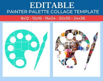 PRINTABLE Painter Gift Collage Template | Editable Collage for Painter Gifts | Collage for Painter | Canva Custom Painter Collage