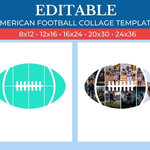 Football Gift Collage Template | Editable Collage for Football Fans Gifts | Collage for Football Team | Canva Custom Football Collage