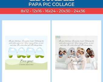 Collage de fotos personalizado de papá: collage de fotos personalizado / collage de Canva / plantilla de Canva / arrastrar y soltar fotos en Canva