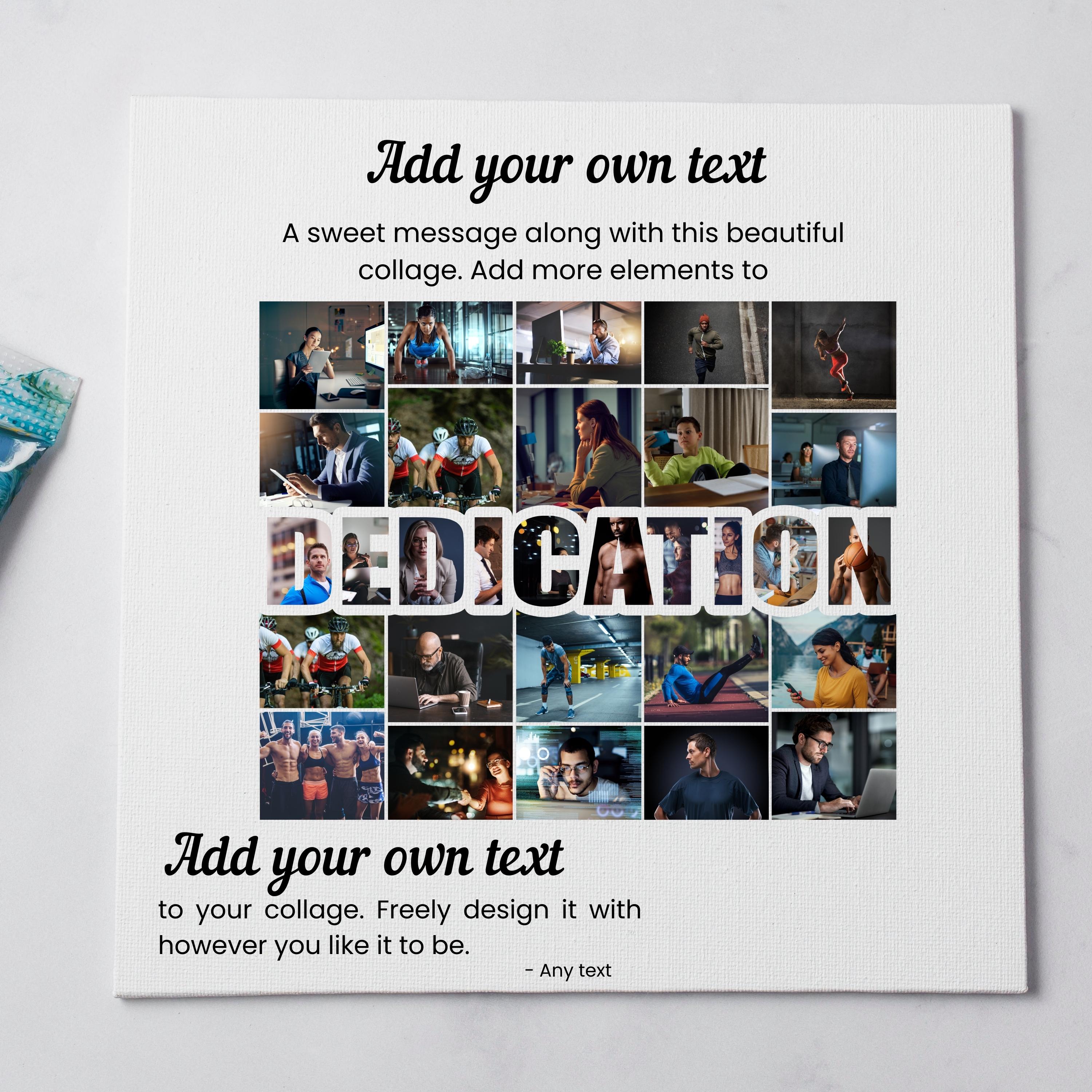 Dedication Tag Layout Dedication Gift Collage Template| Editable Collage for Dedication Fans ...