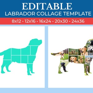 PRINTABLE Labrador Gift Collage Template | Editable Collage for Labrador Fans Gifts | Canva Custom Labrador Collage