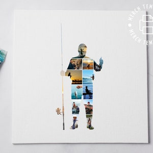 customize collage in a Fishing shape canva