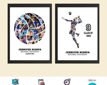 Volleyball Memory Collage Template - Perfect for Celebrating Moments