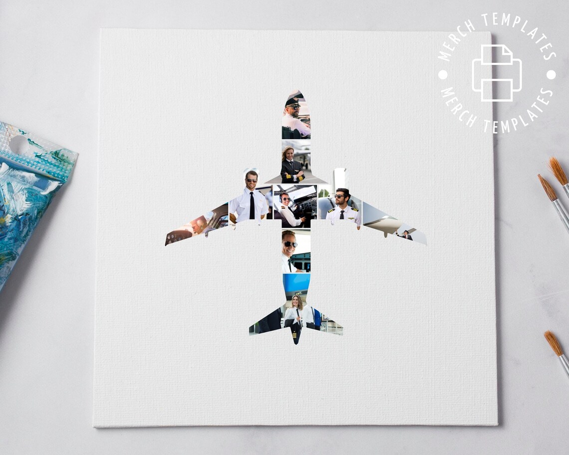 PRINTABLE Airplane Gift Collage Template | Collage for Airplane Crew ...