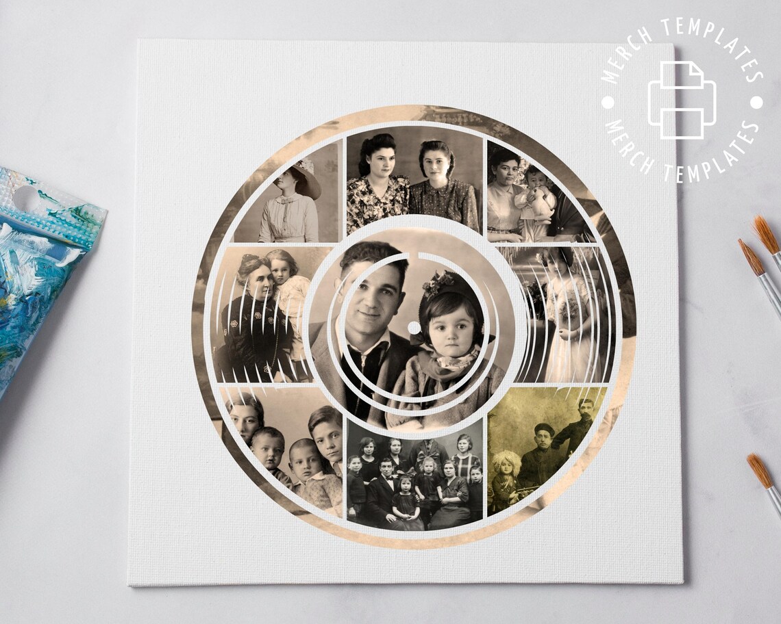 Picture Collage Vinyl Record Template | Gridart Canva | Image Collage ...