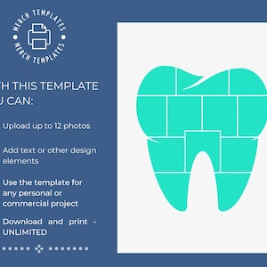 Dentist Gift | Picture Collage Tooth Template | Gridart | Image Collage ...