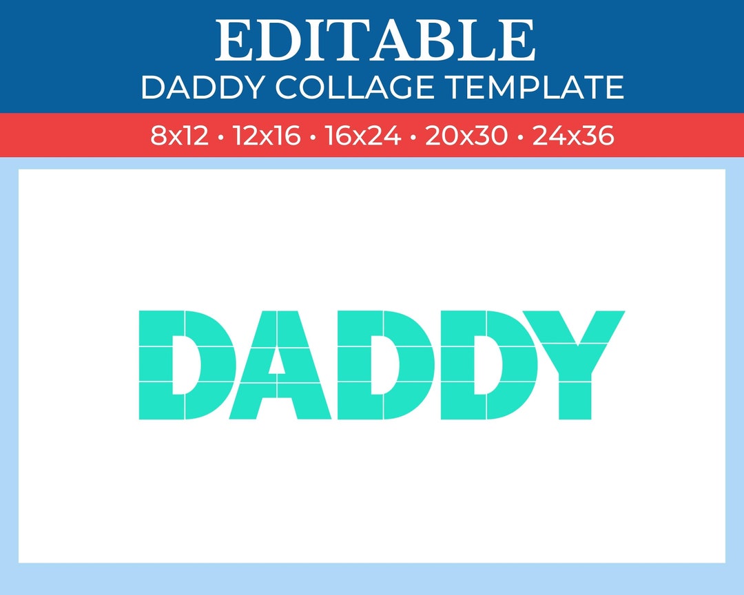 PRINTABLE Daddy Template Gridart Canva Pic Stitch Daddy Etsy