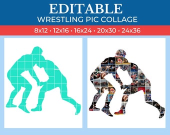 Wrestling Coach Gift | Wrestling Collage Template | Wrestling Canva Template | Wrestling Picture Frame | Wrestling Picture Collage Frame