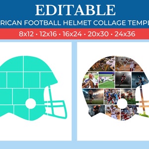 Football Gift Collage Template | Editable Collage for Football Fans Gifts | Collage for Football Team | Canva Custom Football Collage