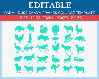 Picture Collage Farmhouse Plantilla / GridArt Canva / Image Collage / Pic Stitch / Farmhouse Collage Template / Gift Ideas / Gift For Him