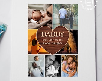 Collage de fotos personalizado para papá - Collage de fotos personalizado / Collage de Canva / Arrastra y suelta fotos en Canva