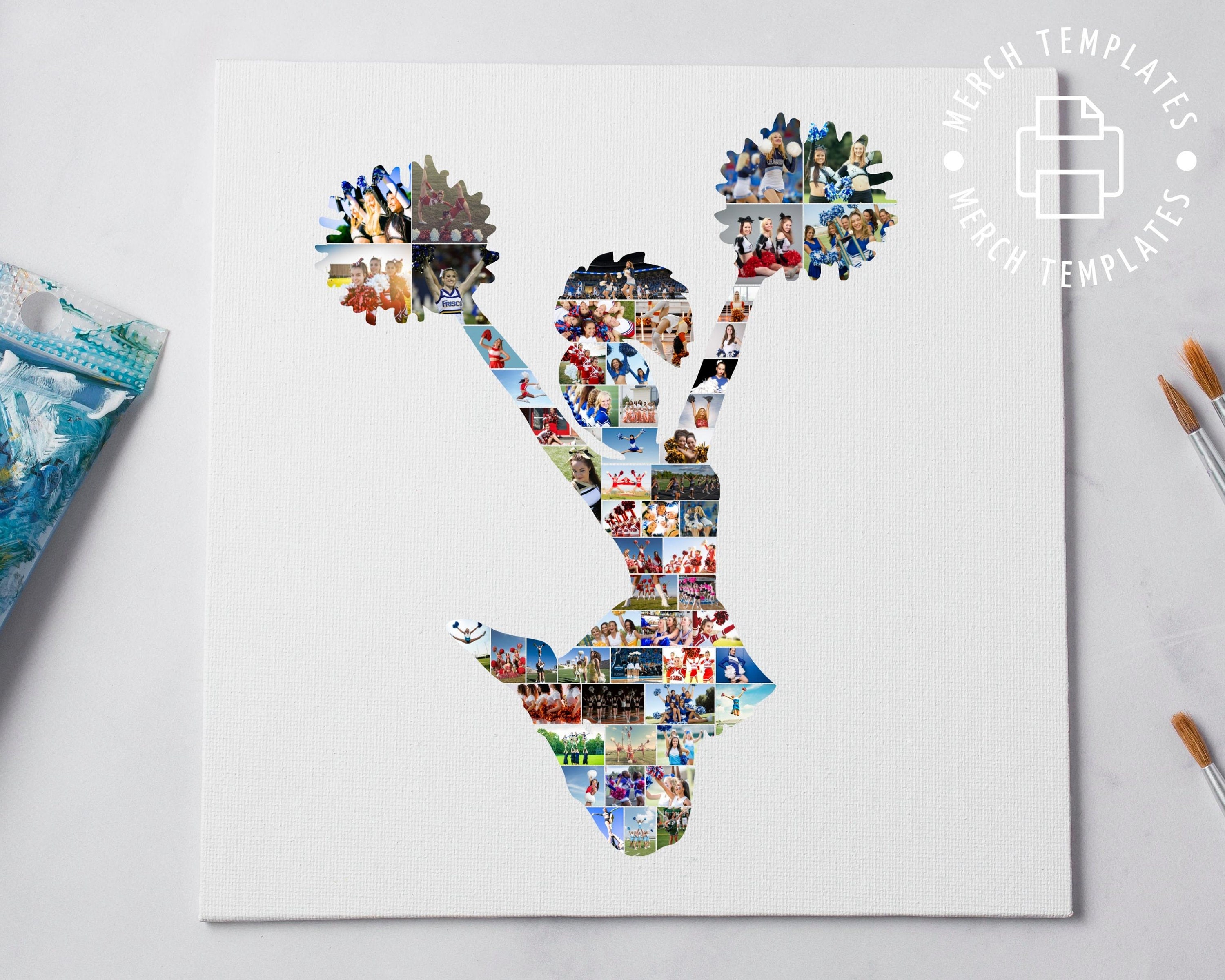 Printable Cheerleading Gift Collage Template | Editable Collage for ...
