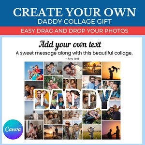 Daddy Gift Collage Template | Editable Collage for Daddy Fans Gifts | Collage for Daddy Team | Canva Custom Daddy Collage