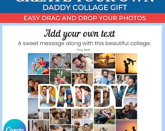Daddy Gift Collage Template | Editable Collage for Daddy Fans Gifts | Collage for Daddy Team | Canva Custom Daddy Collage