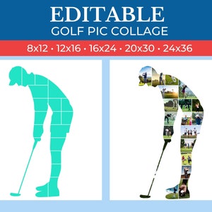 Golf Dad Collage Gift | Golf Collage Template | Golfing Gift Collage | Golf Picture Collage