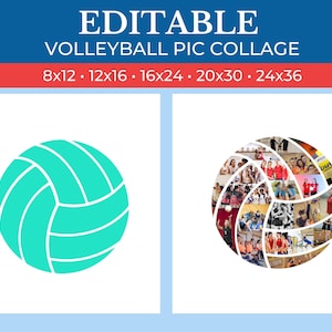 EDITABLE Volleyball Picture Frame | Volleyball Picture Template | Volleyball Picture Collage | Volleyball Picture Collage Canva