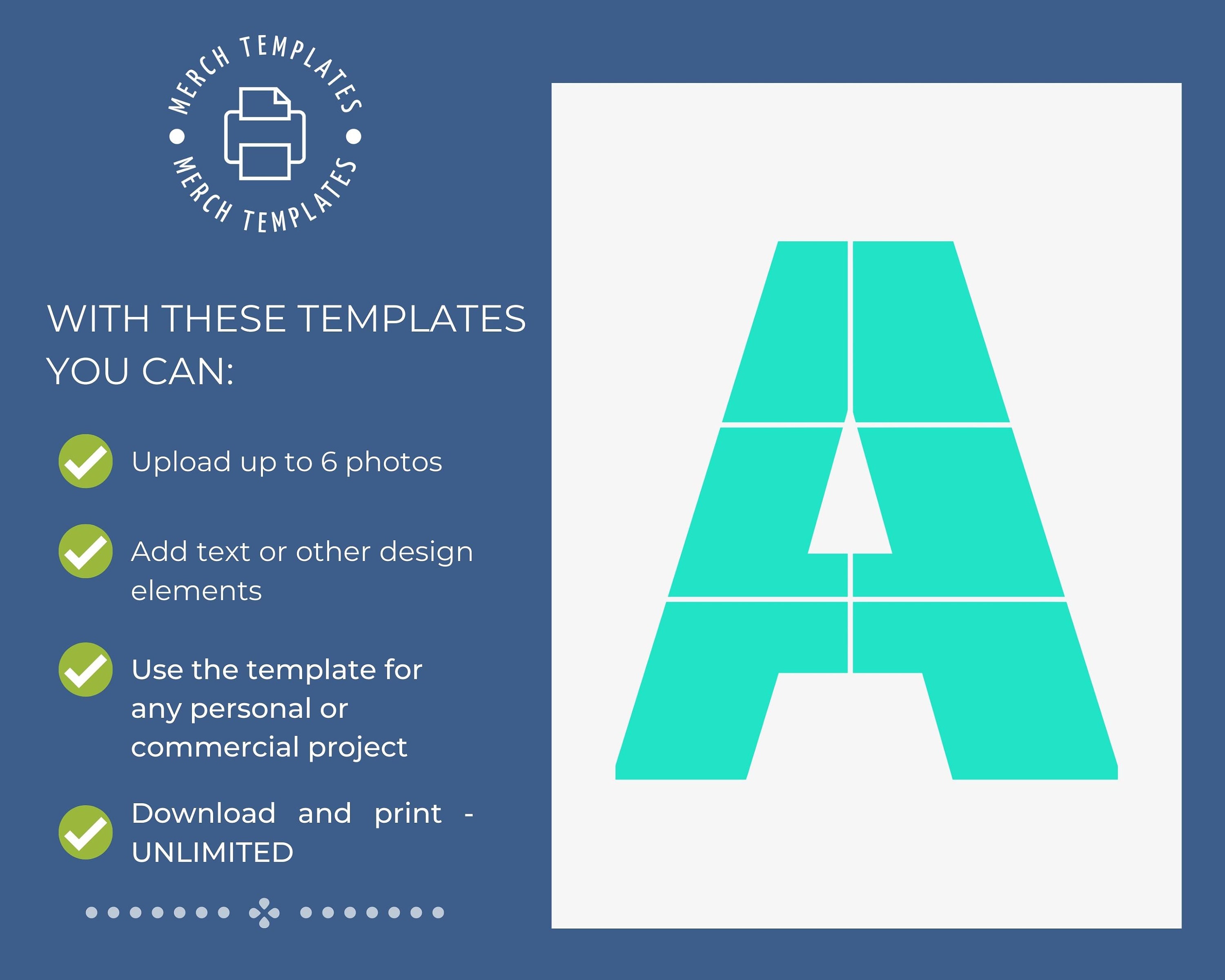 Picture Collage A to Z Letters Template | Gridart Canva | Image Collage ...