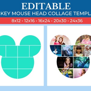 Picture Collage mickey mouse head Template | GridArt Canva | Image Collage | Pic Stitch | mickey mouse head Collage Template