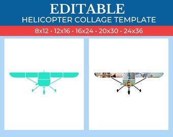 Pilot Gift Collage Template | GridArt Canva | Image Collage | Pic Stitch | Pilot Plane Collage Template